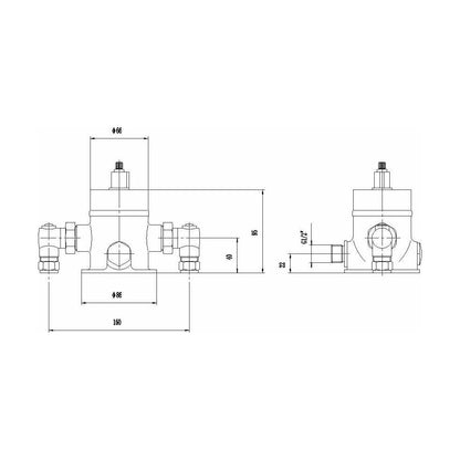[BSTMVELB] Isolation Elbows For Sequential Valves - Chrome - Technical Drawing