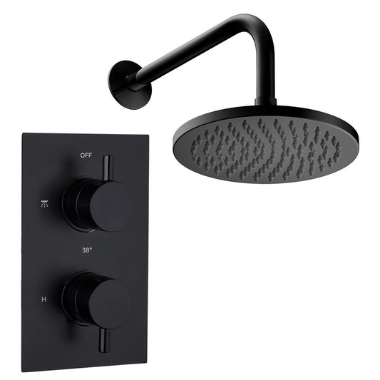 [BSTSS008K] Curc Conc Thermo Shower Set BLK - Cutout