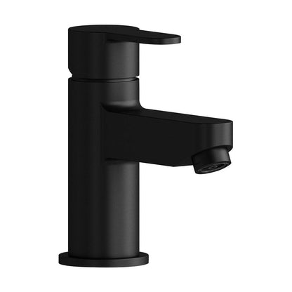 [BT9002BL] Modern Bathroom Round Mono Basin Mixer Tap with Waste - Chrome - Cutout