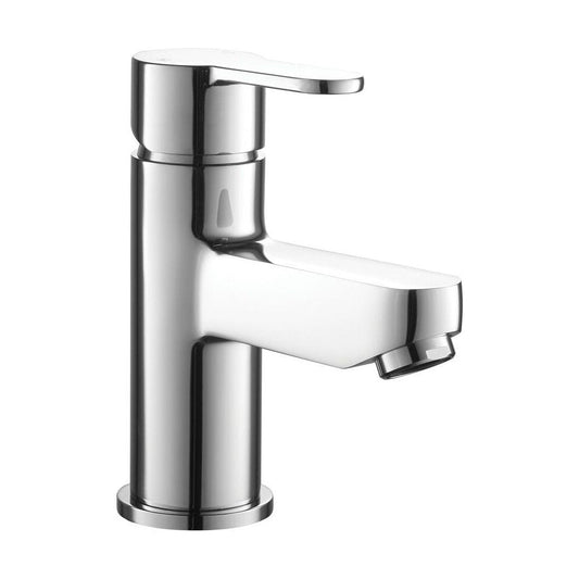 [BT9002] Modern Bathroom Round Mono Basin Mixer Tap with Waste - Chrome - Cutout