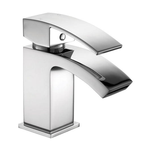 [BT9041] Contemporary Bathroom Mini Basin Tap – Square Lever, 133.5 x 48mm, Chrome - Cutout