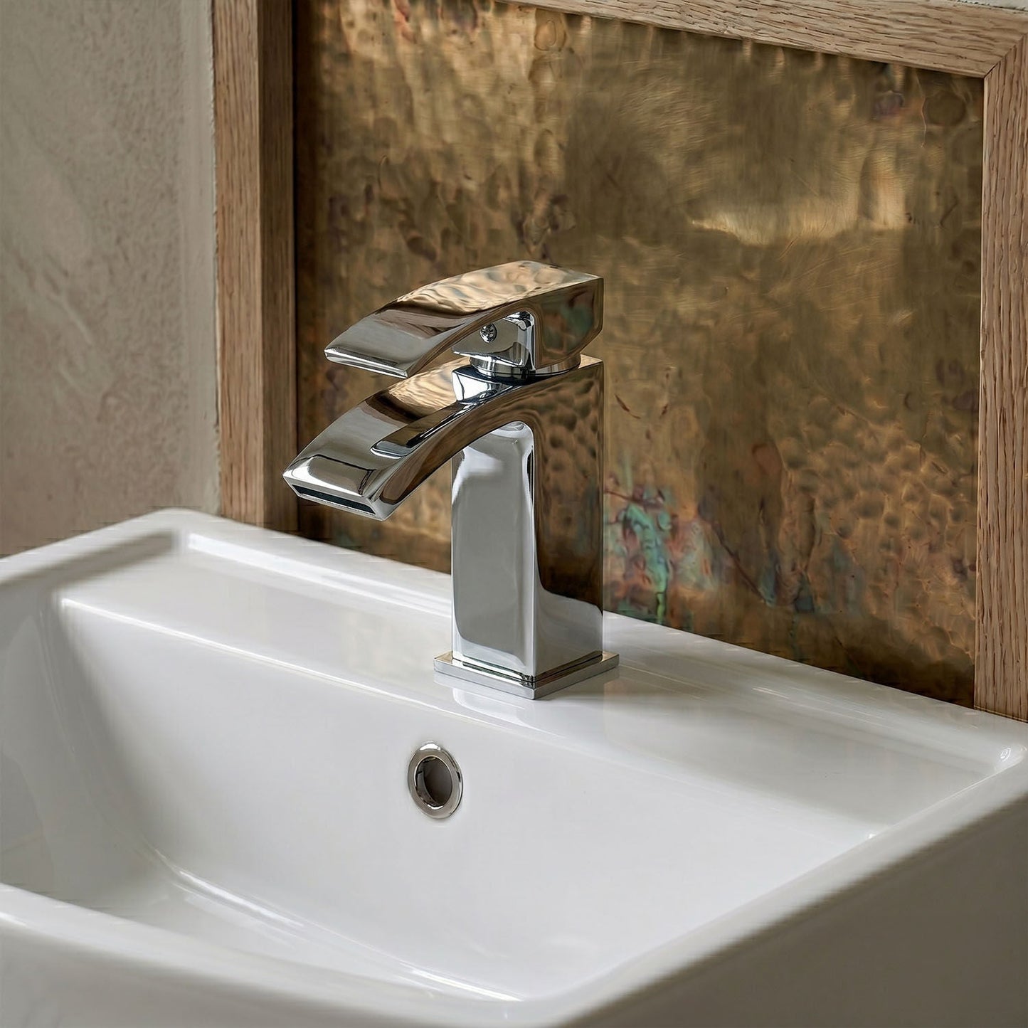 [BT9042] Contemporary Bathroom Curved Spout Basin Mixer Tap with Waste - Choice of Colour - Silo