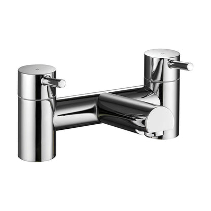 [BT9092] Modern Bathroom Minimalist Round Deck Mounted Bath Filler Tap - Chrome - Cutout