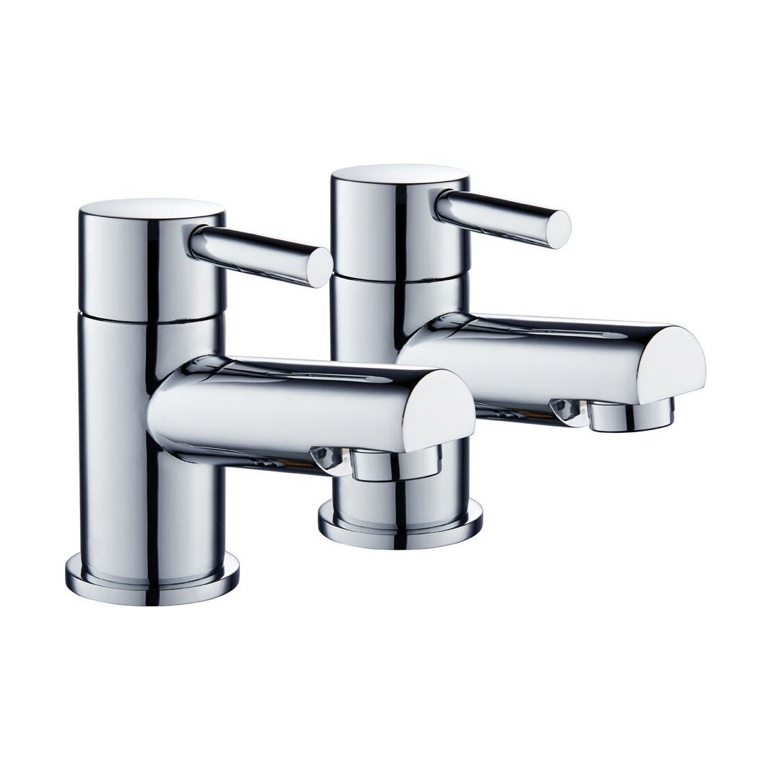 [BT9095] Modern Bathroom Minimalist Round Bath Pillar Taps - Chrome - Cutout