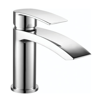 [BT9104] Contemporary Bathroom Mini Basin Tap – Round Lever, 145 x 48mm, Chrome - Cutout