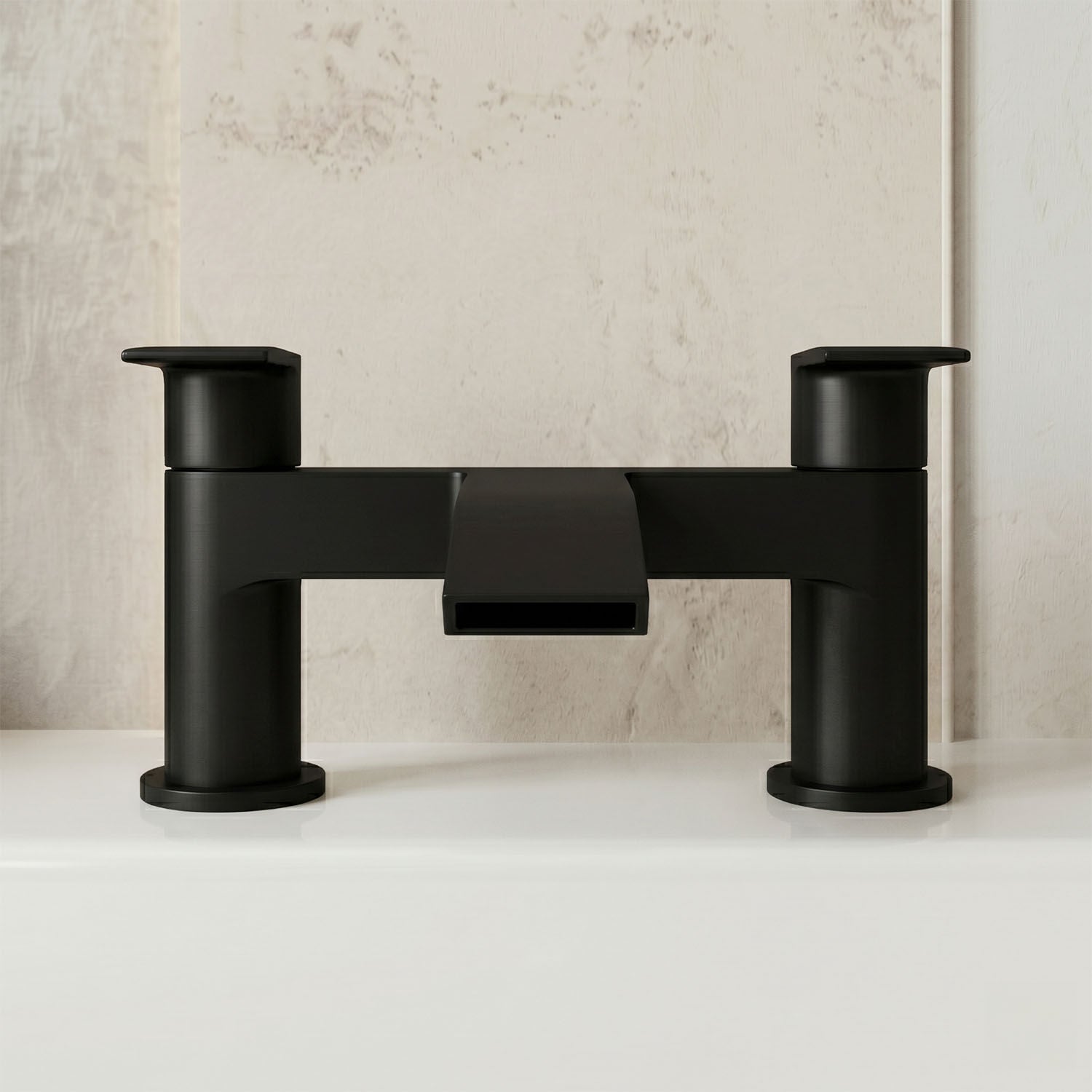 [BT9107BL] Modern Bathroom Curved Spout Deck Mounted Bath Filler Tap - Choice of Colour - Silo