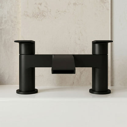 [BT9107BL] Modern Bathroom Curved Spout Deck Mounted Bath Filler Tap - Choice of Colour - Silo