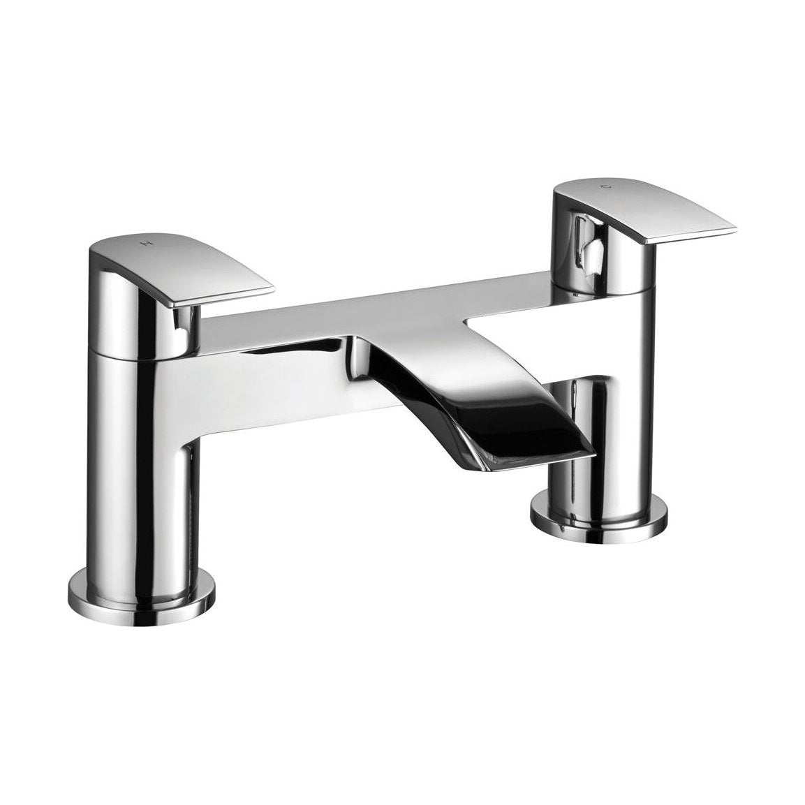 [BT9107] Modern Bathroom Curved Spout Deck Mounted Bath Filler Tap - Choice of Colour - Cutout