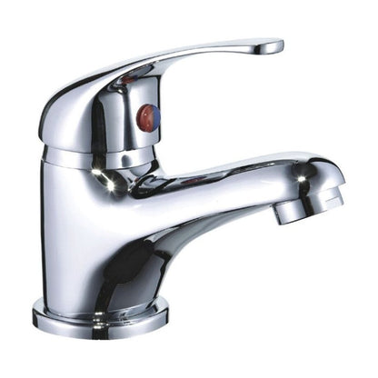 [BT9112] Contemporary Bathroom Mini Basin Tap – Round Lever, 110 x 50mm, Chrome - Cutout