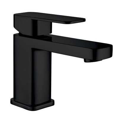 [BT9136BL] Modern Bathroom Soft Square Mono Basin Mixer Tap with Waste - Chrome - Cutout