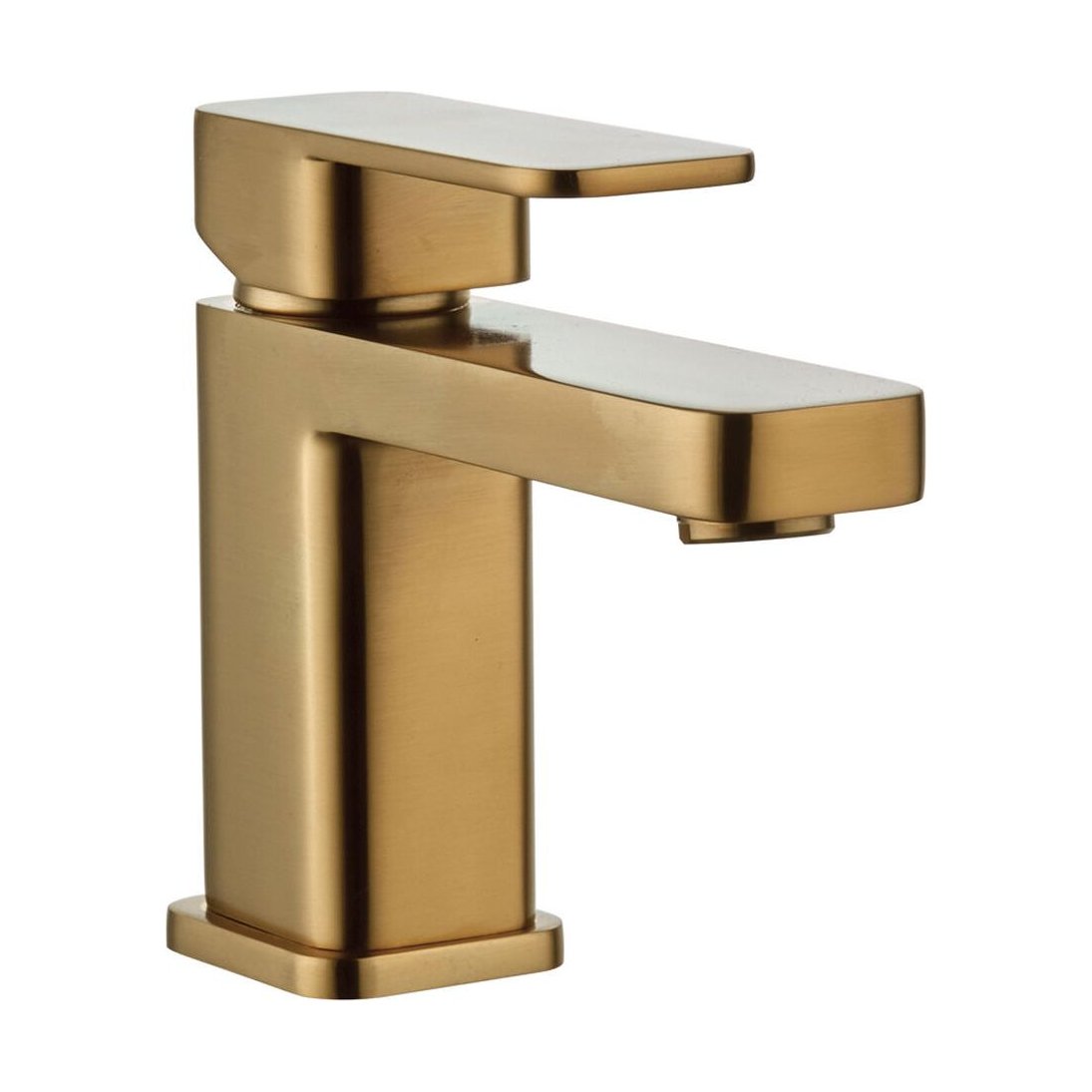 [BT9136BRS] Modern Bathroom Soft Square Mono Basin Mixer Tap with Waste - Chrome - Cutout