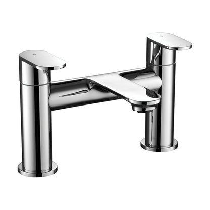 [BT9141] Contemporary Bathroom Deck Mounted Round Bath Filler Tap - Choice of Finish - Cutout