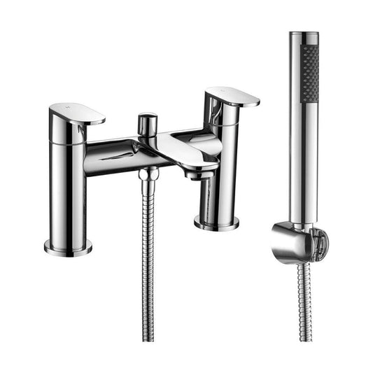 [BT9142] Contemporary Bathroom Deck Mounted Round Bath Shower Mixer Tap - Cutout
