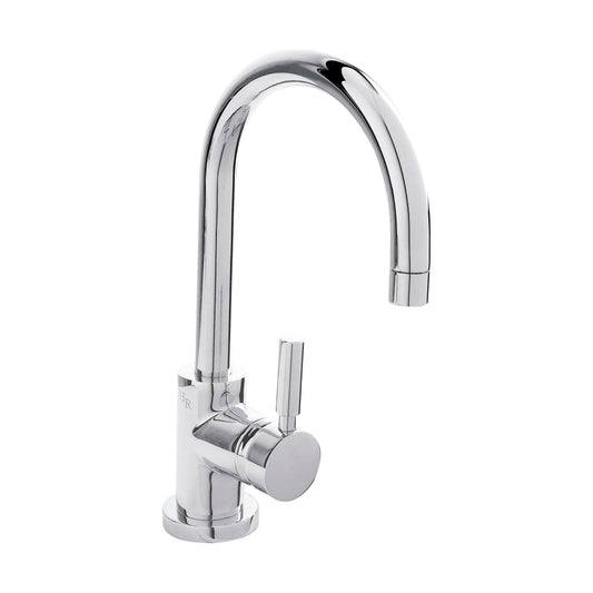 [BTAR380] Contemporary Arch Round Tall Lever Mono Basin Mixer Tap (Waste Included) - Chrome - Balterley - Cutout