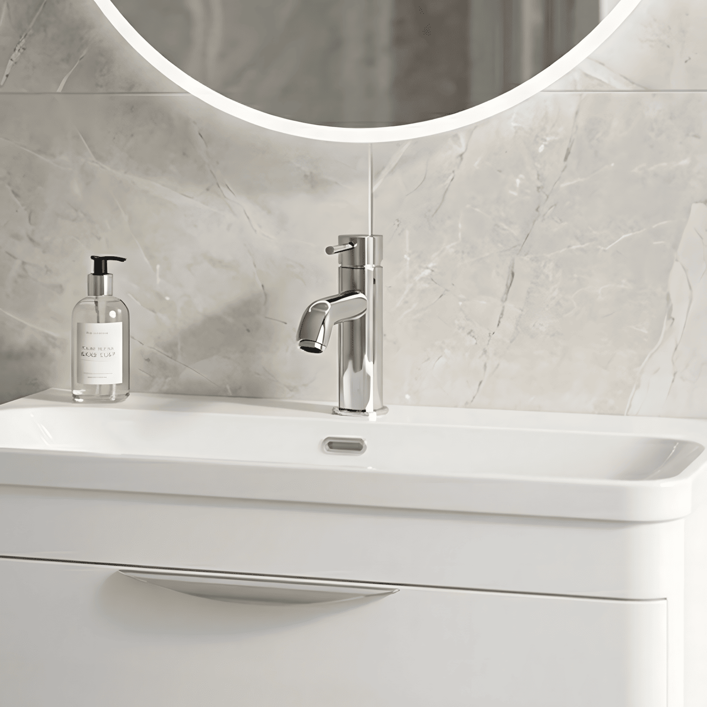 [BTB305] Cauldon Contemporary Round Mono Basin Mixer Tap & Push Button Waste, Choice of Colour - Silo