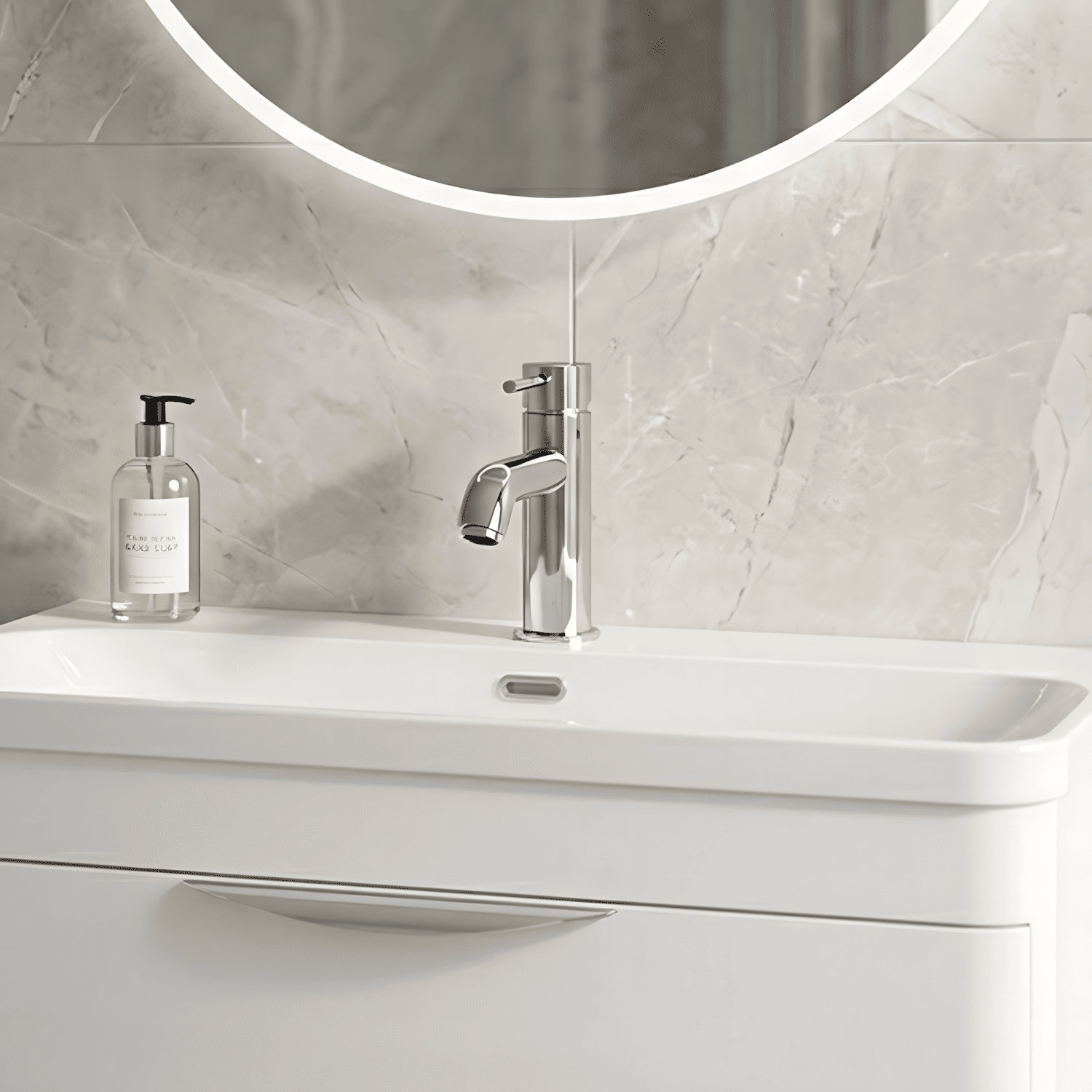 [BTB305] Cauldon Contemporary Round Mono Basin Mixer Tap & Push Button Waste, Choice of Colour - Silo