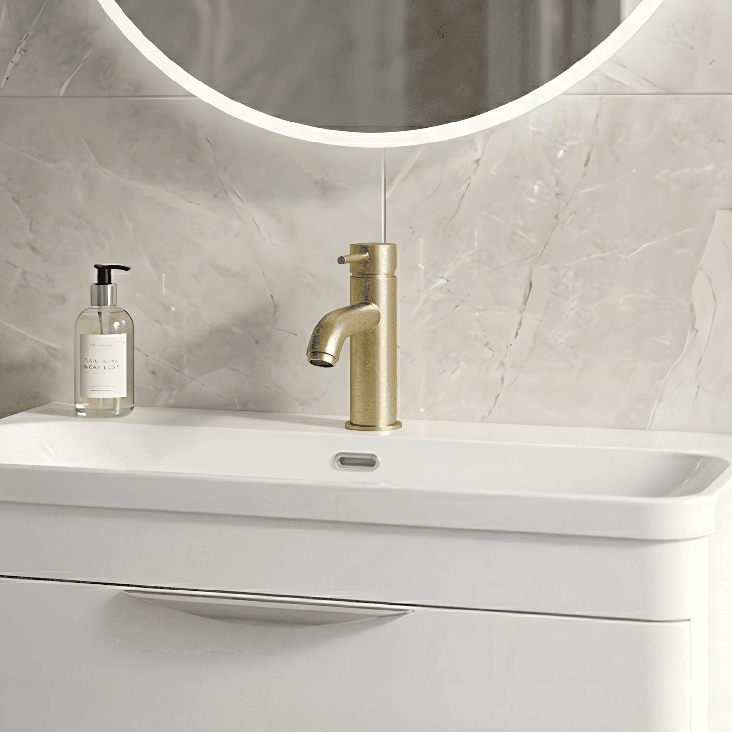 [BTB805] Cauldon Contemporary Round Mono Basin Mixer Tap & Push Button Waste, Choice of Colour - Silo