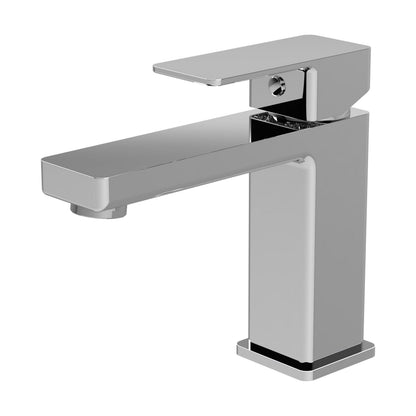 [BTC305] Milldale Contemporary Square Mono Basin Mixer Bathroom Sink Tap with Push Button Waste - Cutout