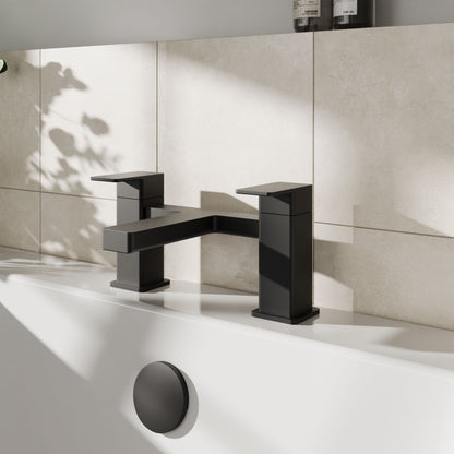 [BTC403] Milldale Square Dual Lever Deck Mounted Bath Filler Tap - Choice of Finish - Lifestyle 1