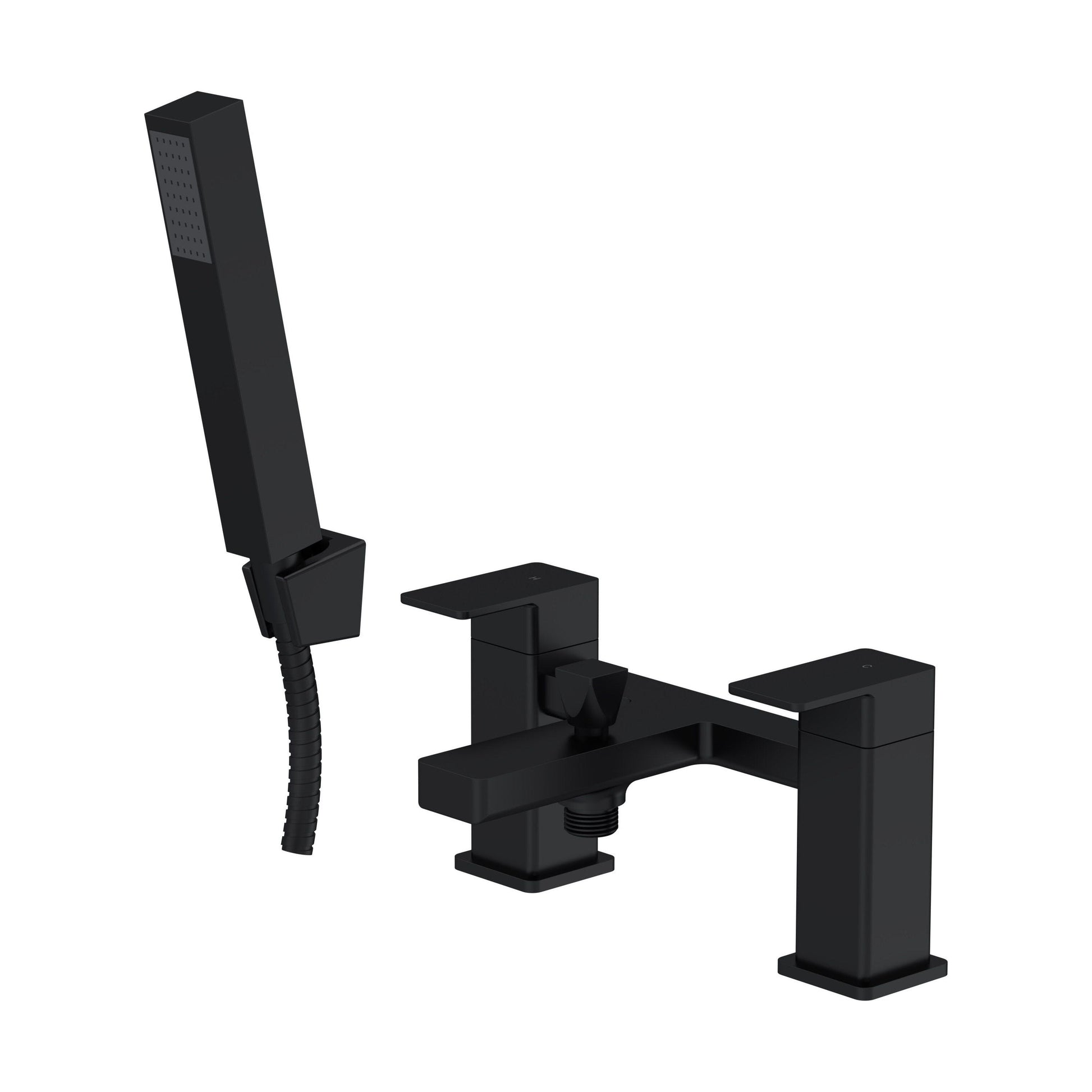 [BTC404] Milldale Square Deck Mounted Dual Lever Bath Shower Mixer Tap with Kit - Choice of Finish - Cutout