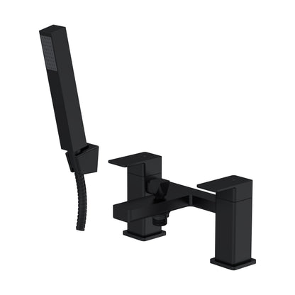 [BTC404] Milldale Square Deck Mounted Dual Lever Bath Shower Mixer Tap with Kit - Choice of Finish - Cutout