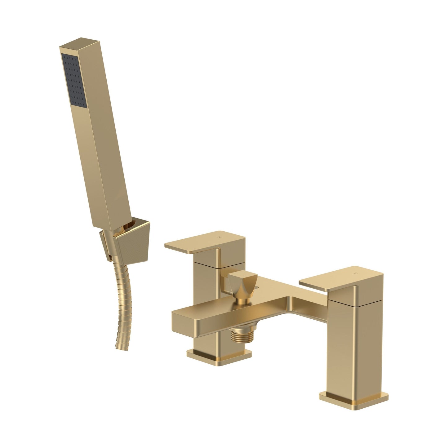 [BTC804] Milldale Square Deck Mounted Dual Lever Bath Shower Mixer Tap with Kit - Choice of Finish - Cutout