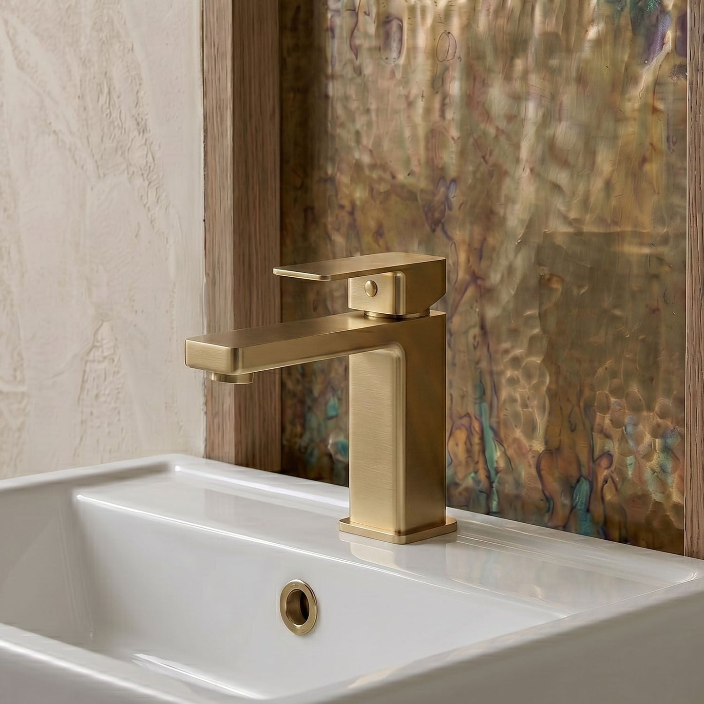 [BTC805] Milldale Contemporary Square Mono Basin Mixer Bathroom Sink Tap with Push Button Waste - Silo