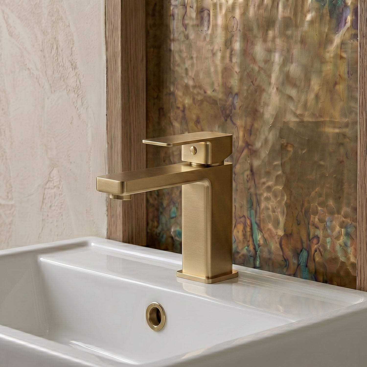 [BTC805] Milldale Contemporary Square Mono Basin Mixer Bathroom Sink Tap with Push Button Waste - Silo