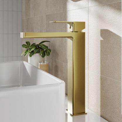 [BTC870] Milldale Contemporary Square Tall High Rise Mono Basin Mixer Tap - Choice of Finish - Lifestyle 1
