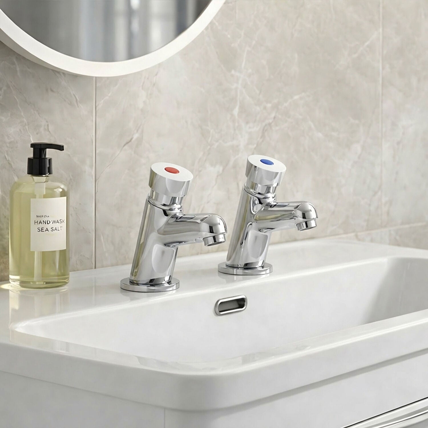 [BTCC007] Push Button Basin Taps - Chrome - Silo