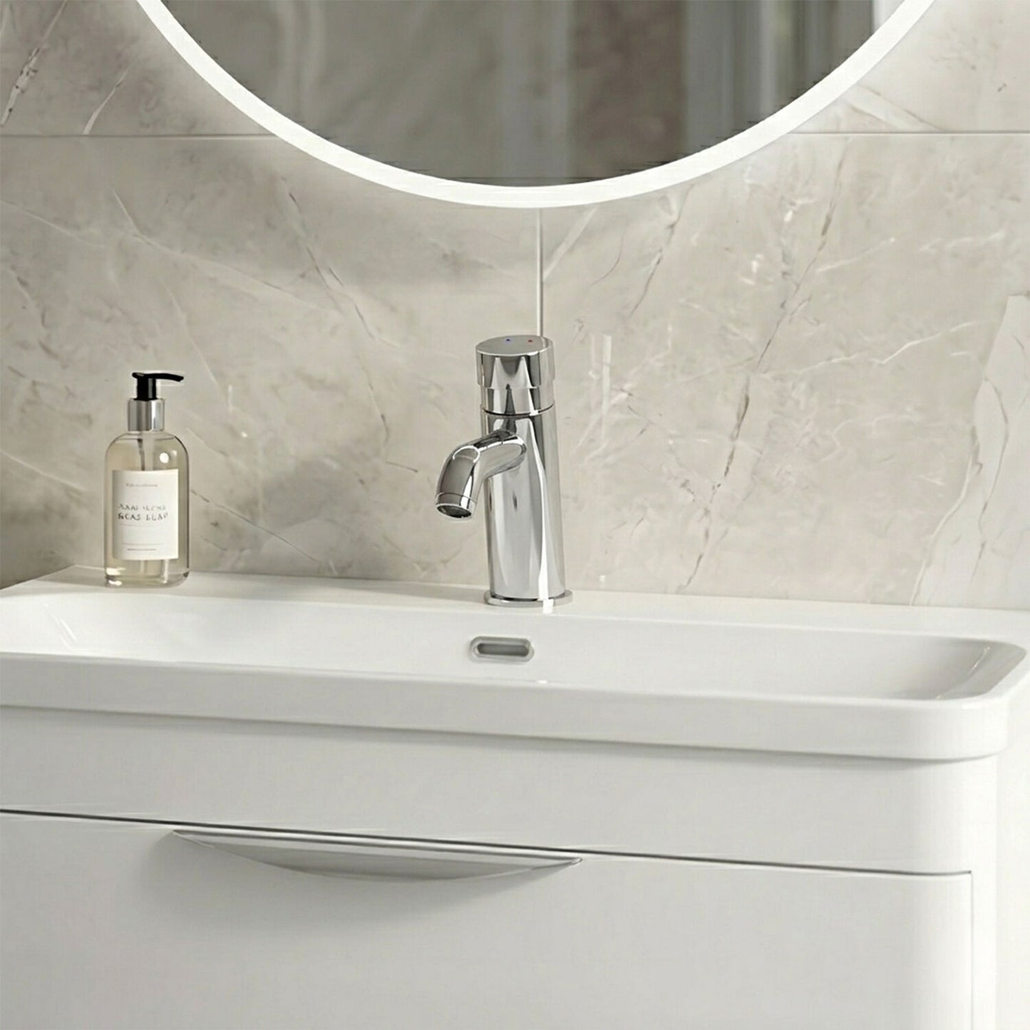 [BTCC009] Push-Button Mono Basin Tap - Chrome - Silo