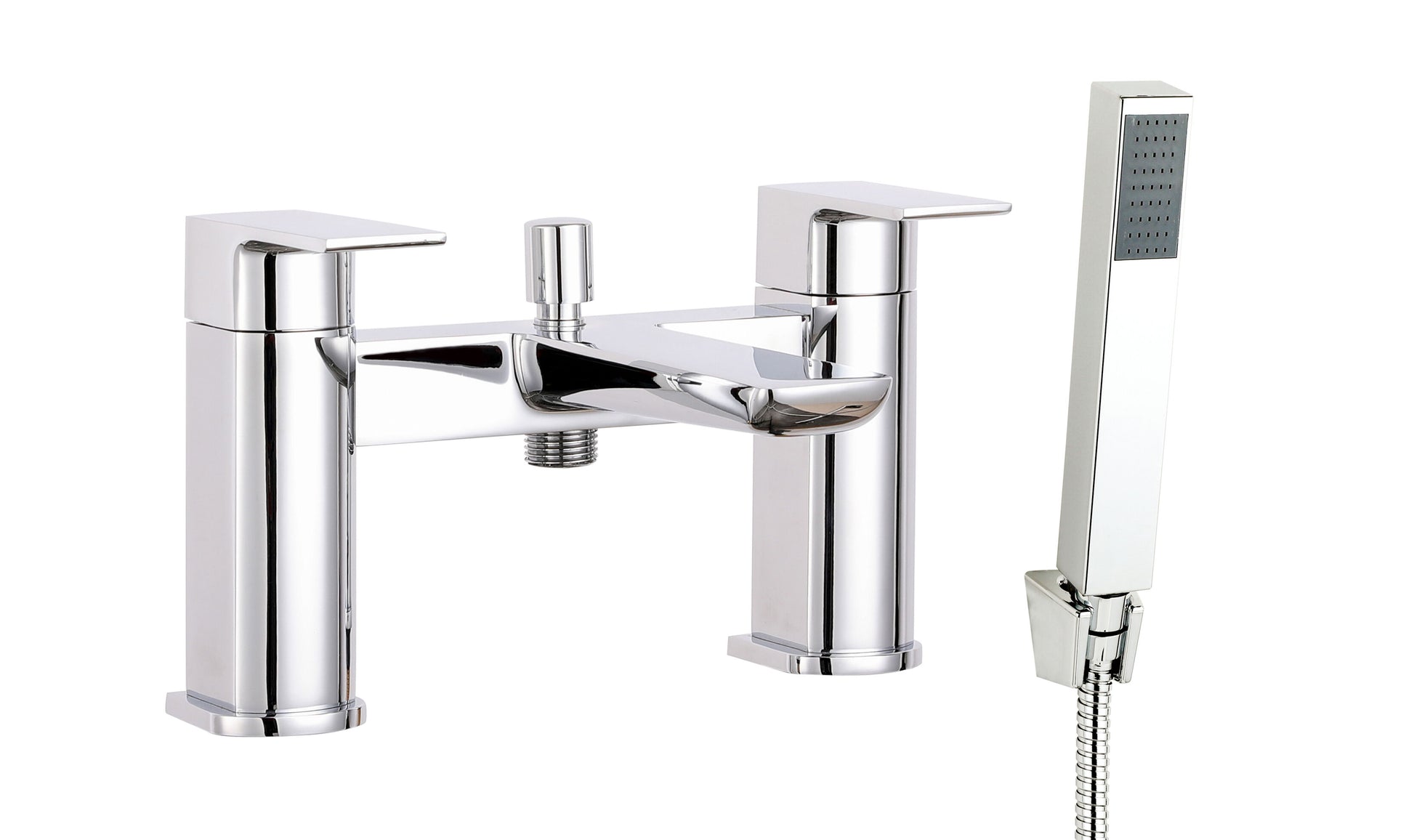 [BTCL304] Contemporary Deck Mounted Dual Lever Bath Shower Mixer Tap with Kit, Choice of Colour - Cutout