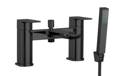 [BTCL404] Contemporary Deck Mounted Dual Lever Bath Shower Mixer Tap with Kit, Choice of Colour - Cutout