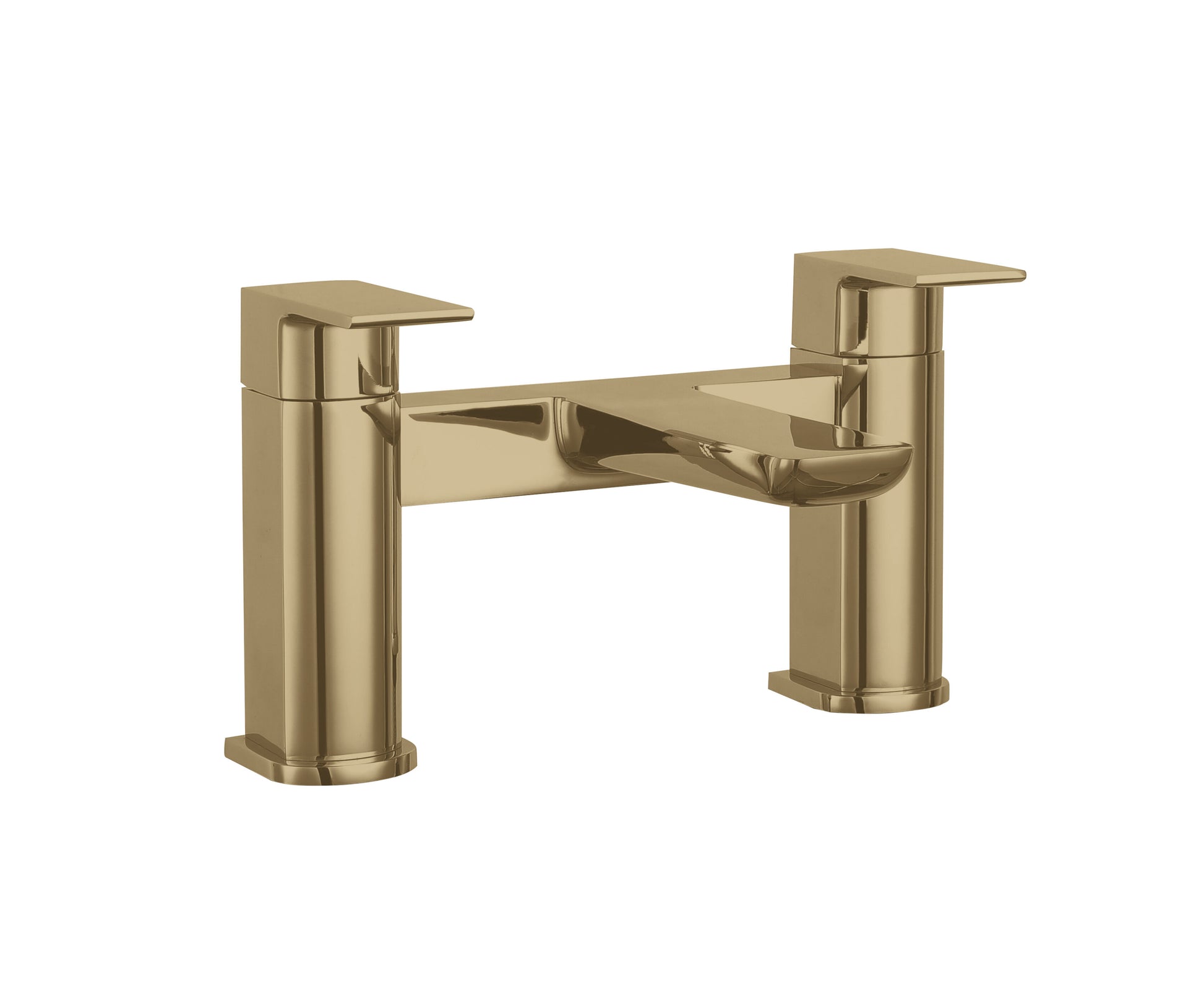 [BTCL803] Contemporary Soft Square Deck Mounted Dual Lever Bath Filler Tap, Choice of Colour - Cutout