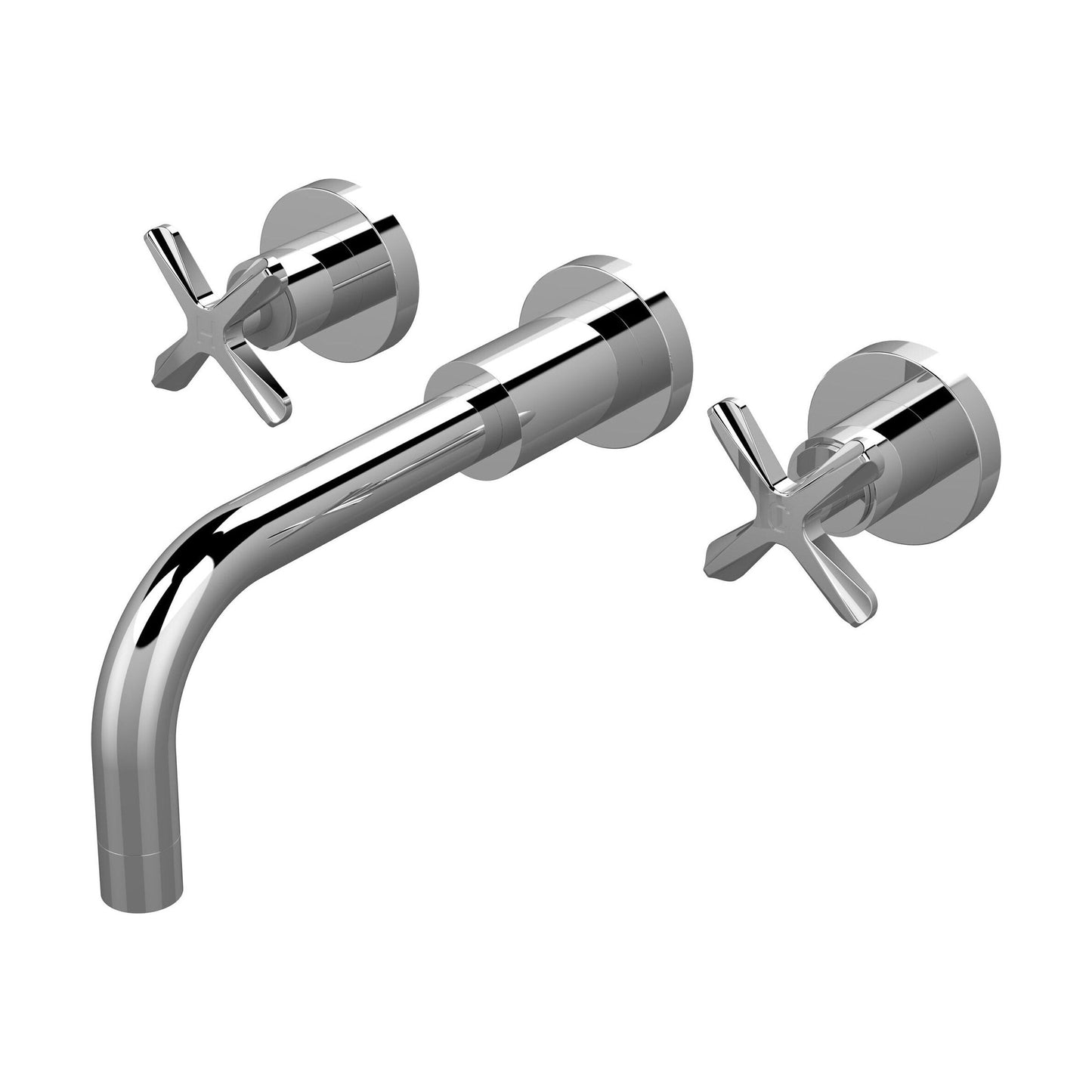 [BTCN317X] Levedale Wall Mount 3 Tap Hole Basin Mixer Tap with Crosshead Handles - Choice of Finish - Cutout