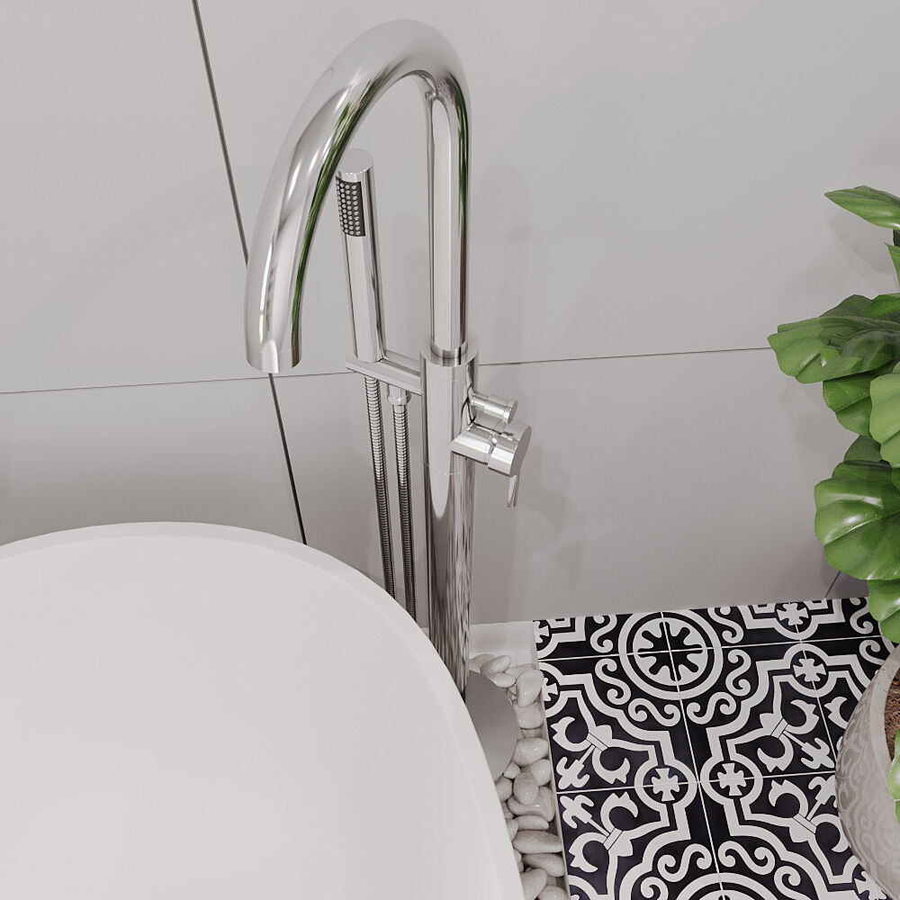 [BTCN321X] Levedale Floor Standing Bath Shower Mixer Tap with Shower Kit - Choice of Colour - Lifestyle 2