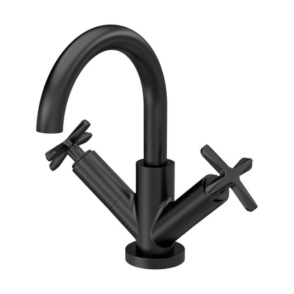 [BTCN415X] Levedale Mono Basin Mixer Tap with Crosshead Handles and Waste - Choice of Finish - Cutout