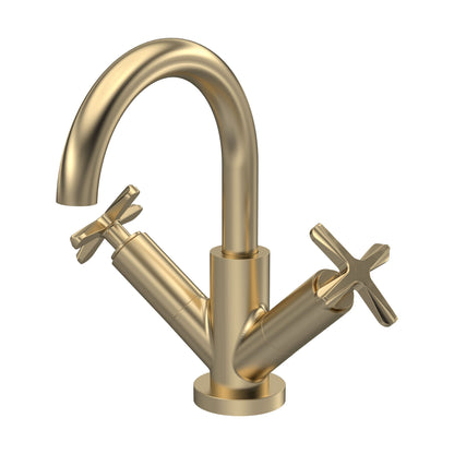 [BTCN815X] Levedale Mono Basin Mixer Tap with Crosshead Handles and Waste - Choice of Finish - Cutout
