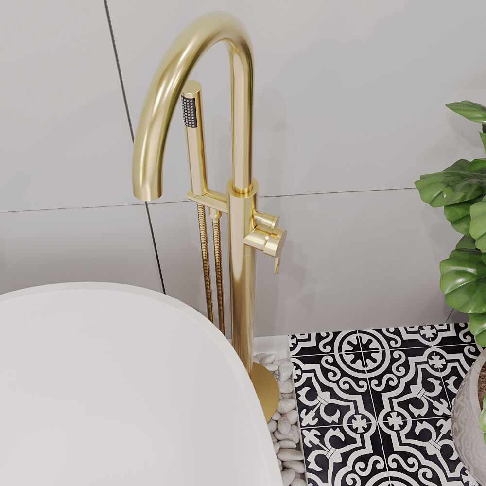 [BTCN821X] Levedale Floor Standing Bath Shower Mixer Tap with Shower Kit - Choice of Colour - Lifestyle 2