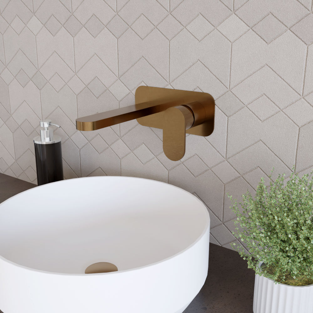 [BTCU1528] Enville Round Wall Mount 2 Tap Hole Basin Mixer Tap & Back Plate - Choice of Finish - Lifestyle 3
