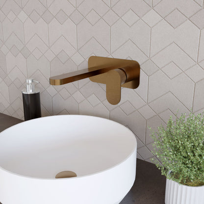 [BTCU1528] Enville Round Wall Mount 2 Tap Hole Basin Mixer Tap & Back Plate - Choice of Finish - Lifestyle 3