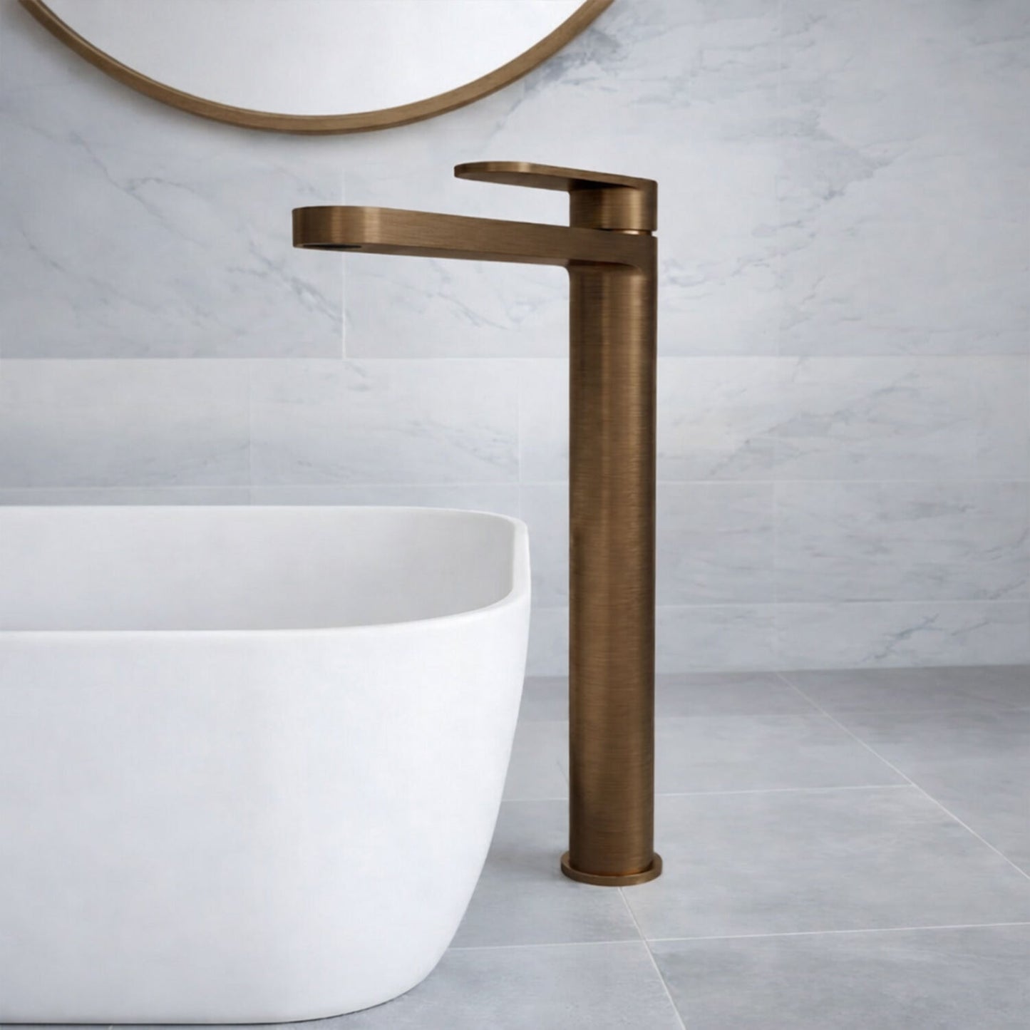 [BTCU1570] Enville Round High Rise Mono Basin Mixer Tap - 290 x 57 x 187mm - Choice of Finish - Silo