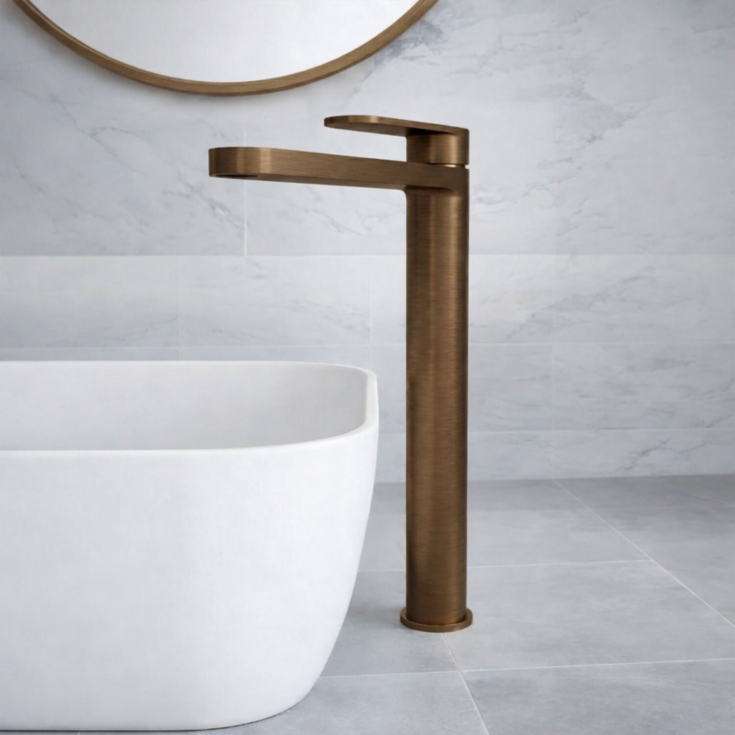 [BTCU1570] Enville Round High Rise Mono Basin Mixer Tap - 290 x 57 x 187mm - Choice of Finish - Silo