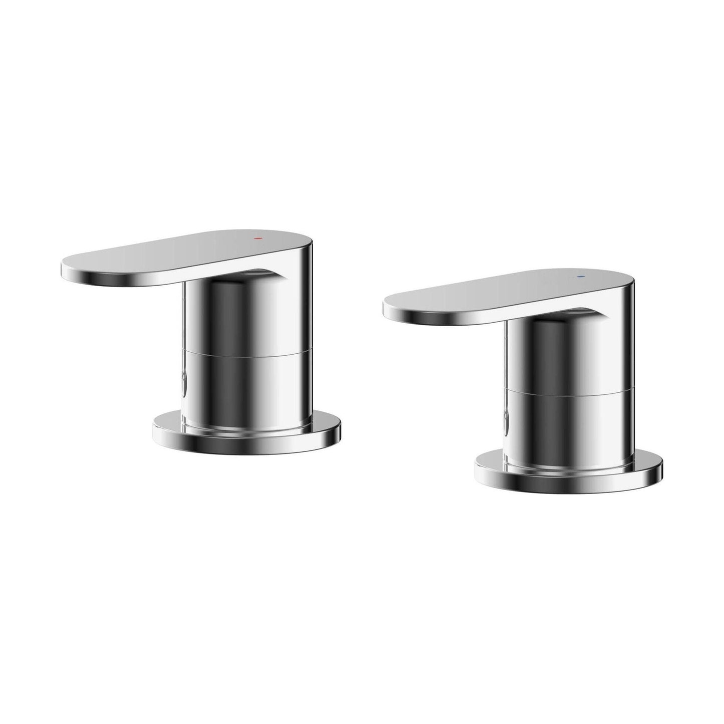 [BTCU308] Balterley Current Modern Round Deck Mounted 3/4" Side Valves with Round Levers - Polished Chrome Finish - Cutout