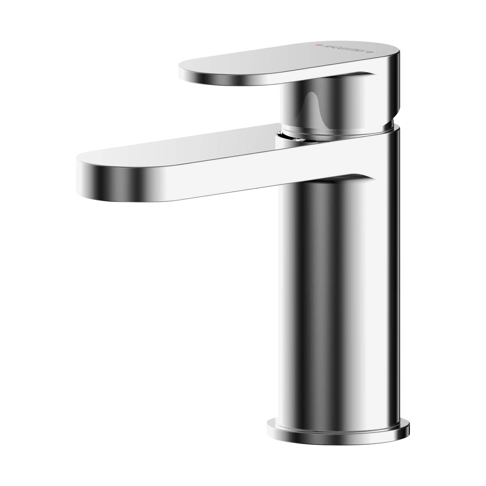 [BTCU315] Balterley Current Round Mini Mono Basin Mixer Tap with Lever Handle & Push Button Waste - Polished Chrome Finish - Cutout