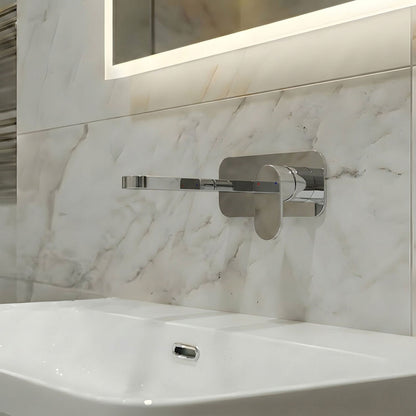 [BTCU328] Enville Round Wall Mount 2 Tap Hole Basin Mixer Tap & Back Plate - Choice of Finish - Silo