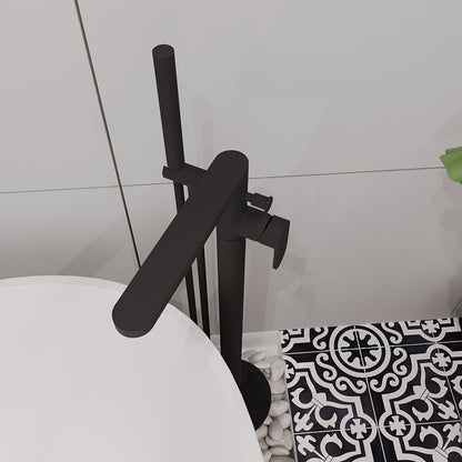 [BTCU421] Enville Modern Freestanding Round Bath Shower Mixer Tap with Lever Handle and Kit - Choice of Colour - Lifestyle 2