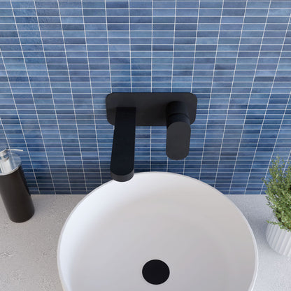 [BTCU428] Enville Round Wall Mount 2 Tap Hole Basin Mixer Tap & Back Plate - Choice of Finish - Lifestyle 2