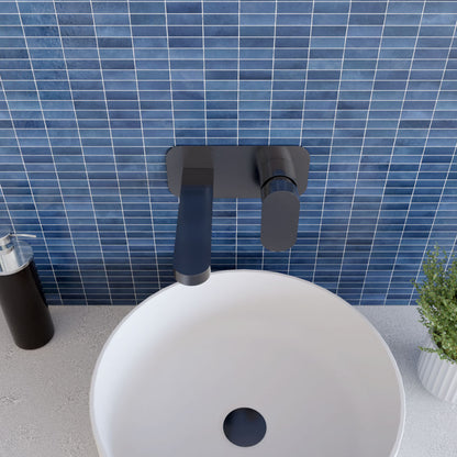 [BTCU728] Enville Round Wall Mount 2 Tap Hole Basin Mixer Tap & Back Plate - Choice of Finish - Lifestyle 2