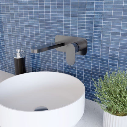 [BTCU728] Enville Round Wall Mount 2 Tap Hole Basin Mixer Tap & Back Plate - Choice of Finish - Lifestyle 3